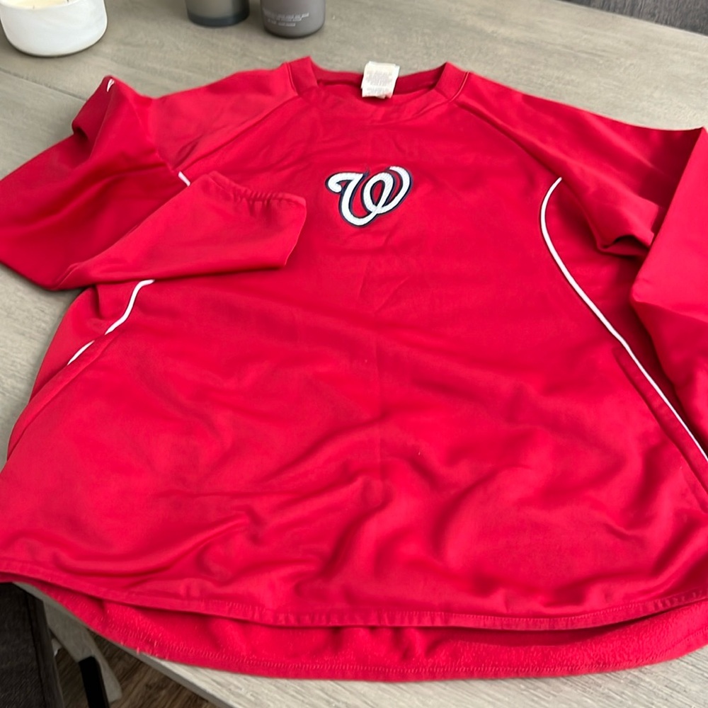 Washington Nationals team issued on field warm up pullover jacket size M rare